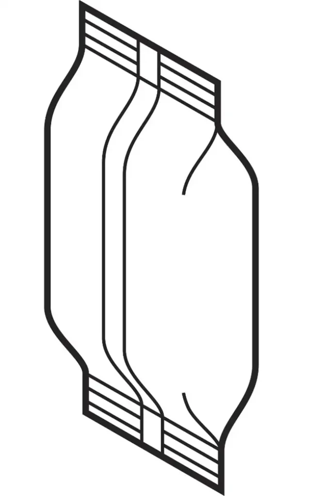 Figure 1. Typical package formed with a back-seal (lap or fin) and top and bottom crimp seals