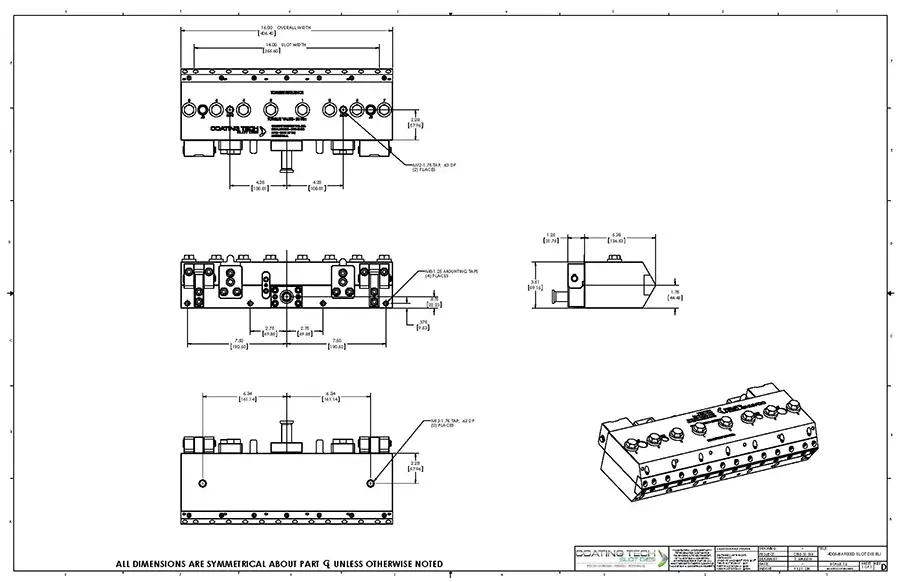 FIGURE 2. A pre-metered slot-die coater should be optimally designed based off the liquid properties and operating conditions.