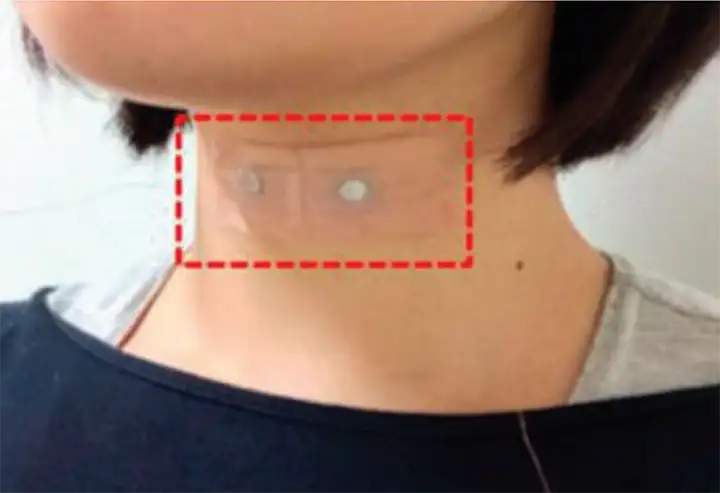 FIGURE 1. Sensor located at tracheal region of neck [1]