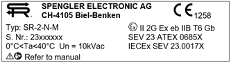 Figure 1. Sample of an ATEX label